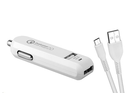 AVACOM CarMAX 2 nabíječka do auta 2x Qualcomm Quick Charge 2.0, bílá barva (micro USB kabel) AVACOM CarMAX 2 nabíječka do auta 2x Qualcomm Quick Charge 2.0, bílá barva (micro USB kabel)