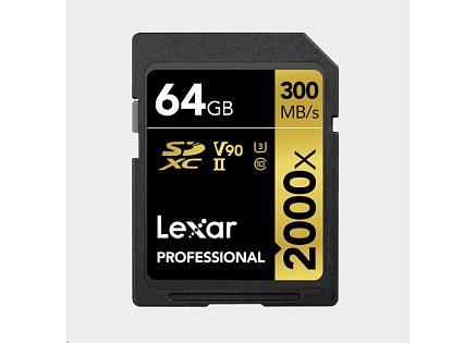 Lexar SDXC Pro 2000X UHS-II U3 R300/W260 (V90) 64GB Lexar SDXC Pro 2000X UHS-II U3 R300/W260 (V90) 64GB