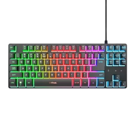 TRUST Klávesnice GXT 833 Thado, Membránová, USB, RGB, černá