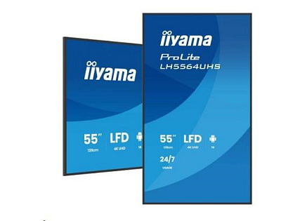 iiyam ProLite LH5564UHS-B1AG, 139cm (55''), 4K, USB, USB-C, RS232, Ethernet, Wi-Fi, Android, kit (RS232), black