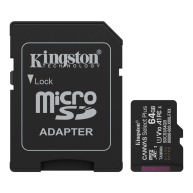 Kingston MicroSDXC karta 64GB Canvas Select Plus, U1, V10, A1, SD Adaptér