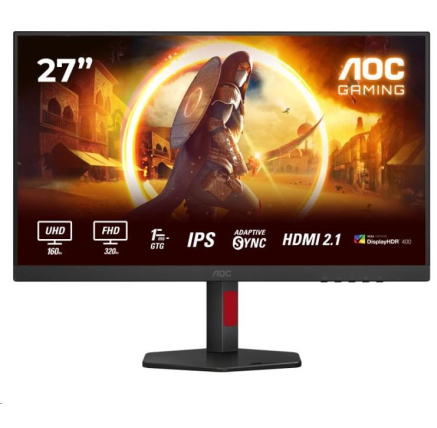 AOC MT 27" U27G4R - IPS,1920x1080/3840x2160, 360/160Hz,1ms,400cd,2xHDMI,DP,USBHub,Pivot AOC MT 27" U27G4R - IPS,1920x1080/3840x2160, 360/160Hz,1ms,400cd,2xHDMI,DP,USBHub,Pivot