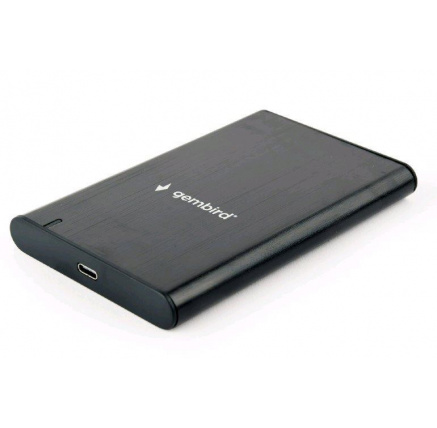 GEMBIRD externí box pro 2,5" disky, USB 3.1, Type-C, broušený hliník, černá