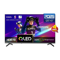 CHiQ U43QST TV 43", UHD, QLED, ultratenká, Google TV, DLG 120 Hz, Dolby Audio, Frameless, metalická