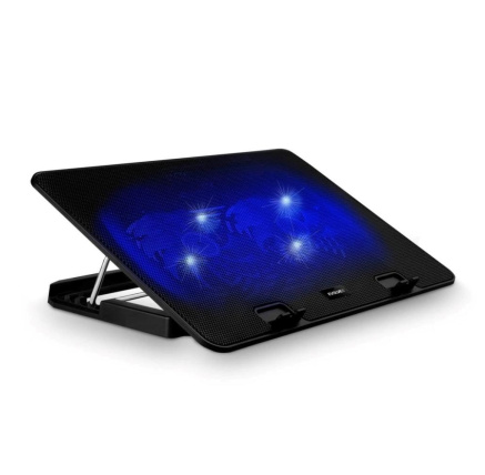 EVOLVEO Chladící podložka pro NTB A101, až 17", 2x 120mm Ventilátor, Modré podsvícení, černá EVOLVEO Chladící podložka pro NTB A101, až 17", 2x 120mm Ventilátor, Modré podsvícení, černá