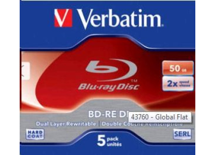 VERBATIM BD-RE DL (5-pack)Blu-Ray/Jewel/2x/50GB VERBATIM BD-RE DL (5-pack)Blu-Ray/Jewel/2x/50GB