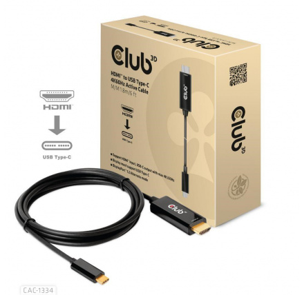 Club3D aktivní kabel HDMI na USB-C, 4K60Hz, 1.8m, M/M Club3D aktivní kabel HDMI na USB-C, 4K60Hz, 1.8m, M/M