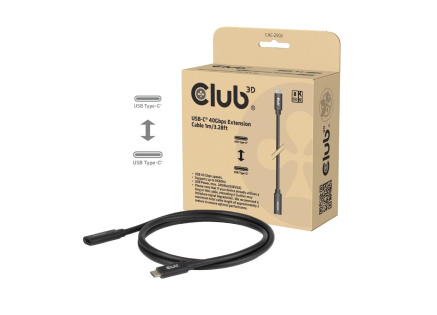 Club3D Prodlužovací kabel USB-C 8K60Hz, 40Gbps, Power Delivery 240W, (M/F), 100cm