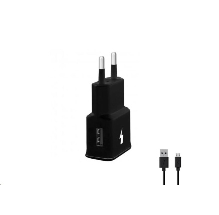 WG - Síťová nabíječka 1x USB-A, Quick Charge 3.0, 5V-9V-12V + kabel USB-A na Micro USB, black