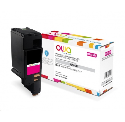 OWA Armor toner pro EPSON AL C1700, C1750, CX17, 1400 Stran, C13S050612, červená/magenta OWA Armor toner pro EPSON AL C1700, C1750, CX17, 1400 Stran, C13S050612, červená/magenta