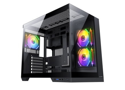 1stCOOL skříň DREAMER, Mid Tower, AU, USB 3.0, USB-C, 3x 120mm ARGB Fan, černá