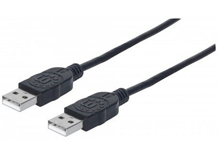 MANHATTAN kabel USB 2.0, Type-A Male to Type-A Male, 1m, Black MANHATTAN kabel USB 2.0, Type-A Male to Type-A Male, 1m, Black
