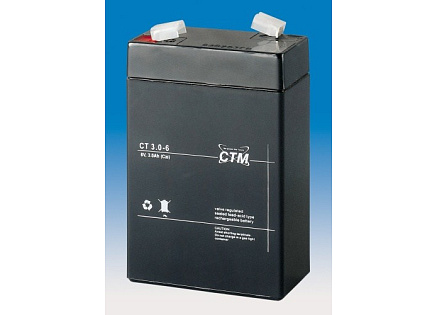 Baterie - CTM CT 6-3 (6V/3Ah - Faston 187), životnost 5let