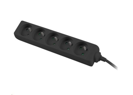 PREMIUMCORD Prodlužovací přívod 230V 5m 5 zásuvek, černý