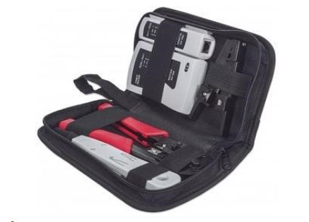 Intellinet 4-Piece Network Tool Kit, sada nářadí: cable tester, krimpovací kleště, LSA narážecí nástroj, stripovač