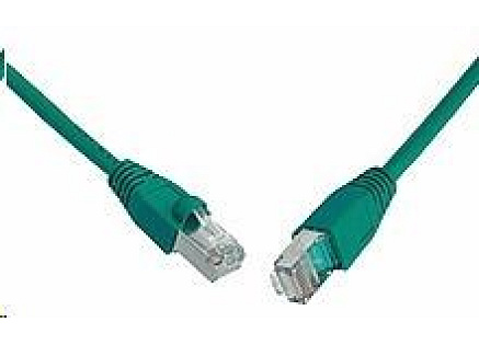 Solarix Patch kabel CAT5E SFTP PVC 1m zelený snag-proof C5E-315GR-1MB