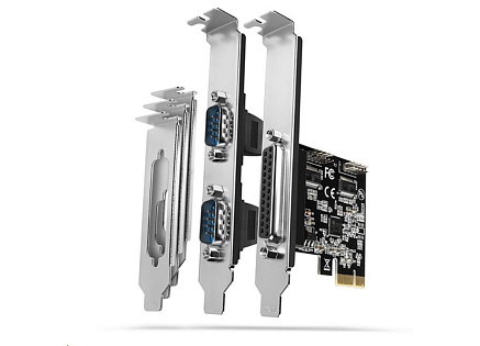 AXAGON PCEA-PSN, PCIe řadič - 1x paralelní (LPT) + 2x sériový port (RS232) 250 kbps, vč. LP