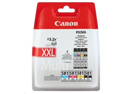 Canon CARTRIDGE CLI-581XXL C/M/Y/BK MultiPack pro PIXMA TS615x, TS625x, TS635x, TS815x, TS825x, TS8350 (600 str.)