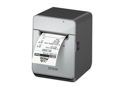 Epson TM-L100, 8 dots/mm (203 dpi), cutter, linerless, USB, Lightning, BT, Ethernet, black