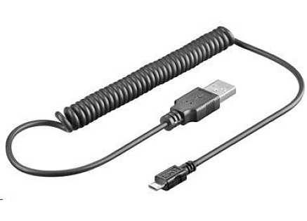 PREMIUMCORD Kabel USB 2.0 A - Micro B propojovací 1m, kroucený (M/M)