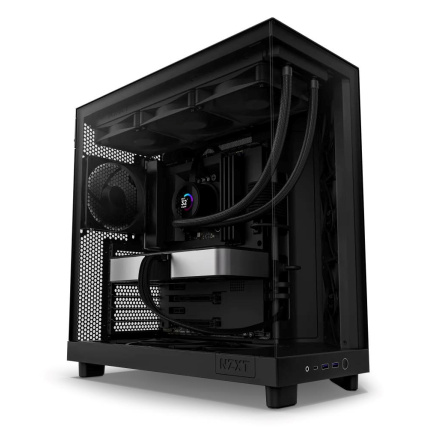 NZXT skříň H6 Flow dvoukomorová / MidT / 3x120mm fan / 2xUSB 3.2 / USB-C / prosklená bočnice i čelo / černá