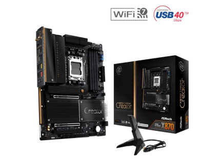 ASRock MB Sc AM5 X870 TAICHI Creator, AMD X870, 4xDDR5, 1xHDMI, 2xUSB4, WI-FI, ATX