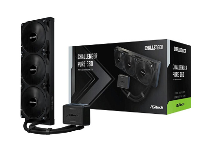 ASROCK Vodní chladič Challenger Pure 360, 3x120mm, LGA1851, AM5, černá