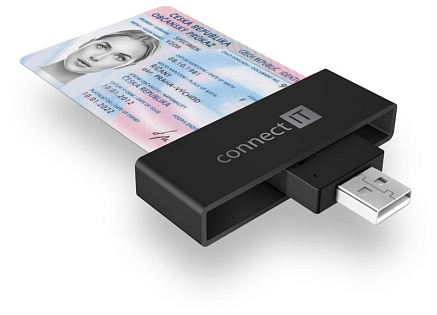 CONNECT IT USB čtečka eObčanek a čipových karet, černá CONNECT IT USB čtečka eObčanek a čipových karet, černá