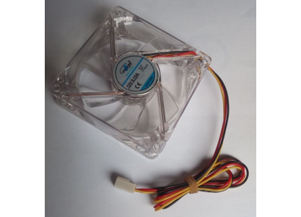 EUROCASE ventilátor 80mm, 12V/0,15A, prosvětlený RGB (3-pin)