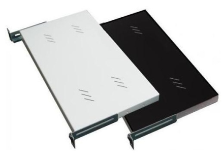 TRITON Police s perforací 19", 1U/250mm, nosnost 15kg, šedá