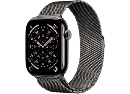 Apple Watch Series 11 GPS + Cellular 42mm Slate Titanium Case with Slate Milanese Loop