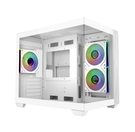 Cooler Master case Elite 481 Wood, ATX, Průhledná bočnice, 3x 120mm ARGB Fan, Bílá Cooler Master case Elite 481 Wood, ATX, Průhledná bočnice, 3x 120mm ARGB Fan, Bílá
