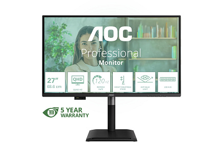 AOC MT 27" Q27P4U - 2560x1440,IPS,120Hz,2xHDMI,1xDP,USBhub,Repro,Pivot