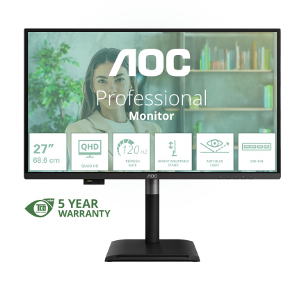 AOC MT 27" Q27P4U - 2560x1440,IPS,120Hz,2xHDMI,1xDP,USBhub,Repro,Pivot