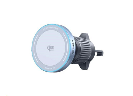 UGREEN magnetická bezdrátová nabíječka do auta MagFlow Qi2 25W, MagSafe, stříbrná