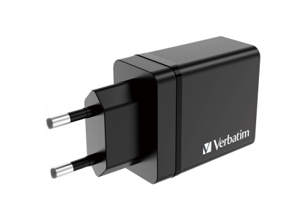 VERBATIM Univerzální adaptér nabíječka CHR-30EU2, 30W, 1x USB-C, 3x USB černá
