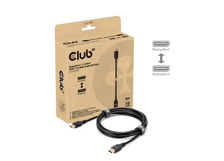 Club3D Kabel DisplayPort 2.1 na DisplayPort 2.1, VESA DP54, 4K240Hz/8K120Hz (M/M), 3m, černá