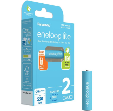 PANASONIC HR03 AAA 4LCCE/2BE ENELOOP LITE N, 550 mAh (Blistr 2ks) PANASONIC HR03 AAA 4LCCE/2BE ENELOOP LITE N, 550 mAh (Blistr 2ks)