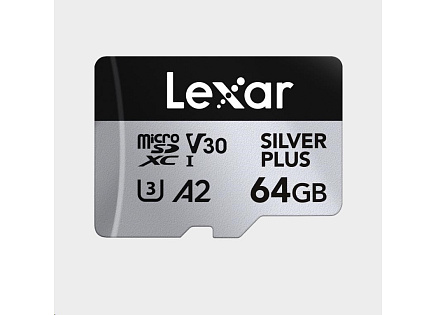 Lexar microSDXC Professional SILVER Plus UHS-I/U3/A2/4K R205/W100 (V30) 64GB