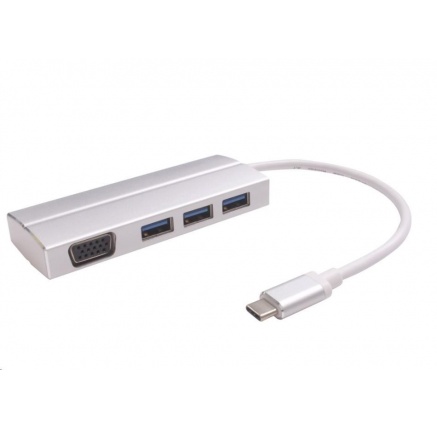PREMIUMCORD Adaptér USB 3.1 Type-C male na VGA female + 3x USB 3.0, aluminum PREMIUMCORD Adaptér USB 3.1 Type-C male na VGA female + 3x USB 3.0, aluminum
