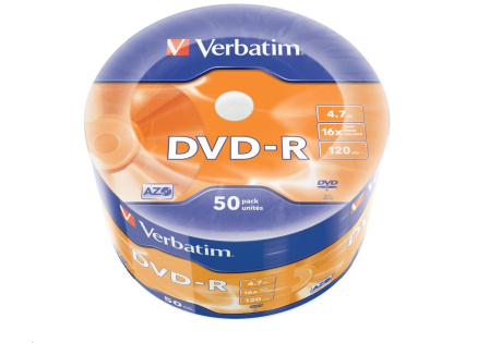 VERBATIM DVD-R (50-Pack) 16x WRAP 4.7GB MATT