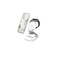 WG - Bezdrátová nabíječka WG37, 3v1 FAST MAGNET, 15W+3W+3W, bílá