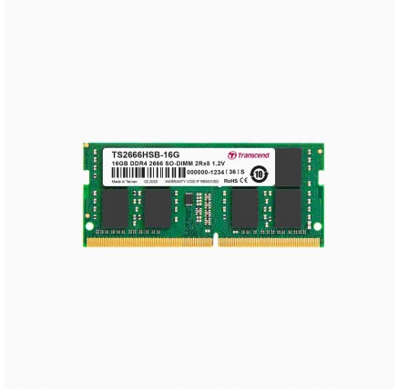 TRANSCEND SODIMM DDR4 16GB 2666MHz 2Rx8 1Gx8 CL19 1.2V TRANSCEND SODIMM DDR4 16GB 2666MHz 2Rx8 1Gx8 CL19 1.2V