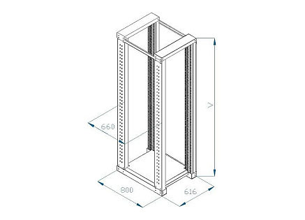 TRITON 19" montážní rám 45U, dvoudílný, hloubka 800mm