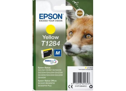 EPSON ink bar Singlepack "Liška" Yellow T1284 DURABrite Ultra Ink (3,5 ml)