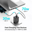 ACER Adaptér 100W GaN charger, 3porty: 2x USB-C + 1x USB-A ports, EU a UK zástrčka, textilní obal, black