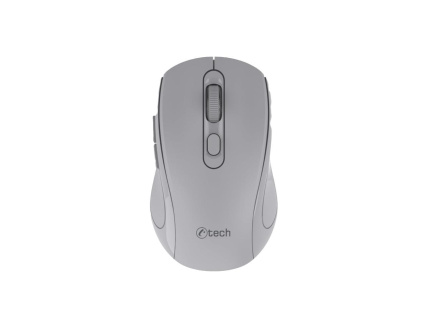 C-TECH myš Dual mode WLM-12GR, bezdrátová, 1600DPI, 6 tlačítek, šedá, USB nano receiver