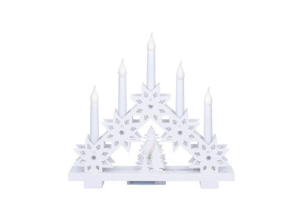 Solight LED vánoční svícen s hvězdami, 30cm, 5x LED, 2x AA