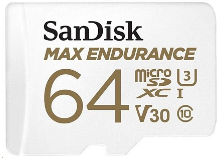 SanDisk MicroSDHC karta 64GB MAX Endurance + adaptér, 30,000 hodin SanDisk MicroSDHC karta 64GB MAX Endurance + adaptér, 30,000 hodin