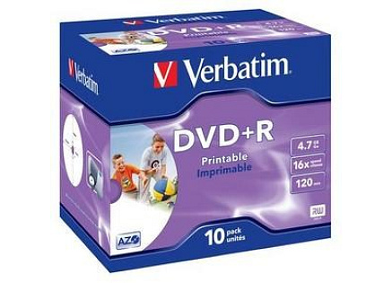 VERBATIM DVD+R(10-Pack)Printable/Jewel/16x/4.7GB VERBATIM DVD+R(10-Pack)Printable/Jewel/16x/4.7GB